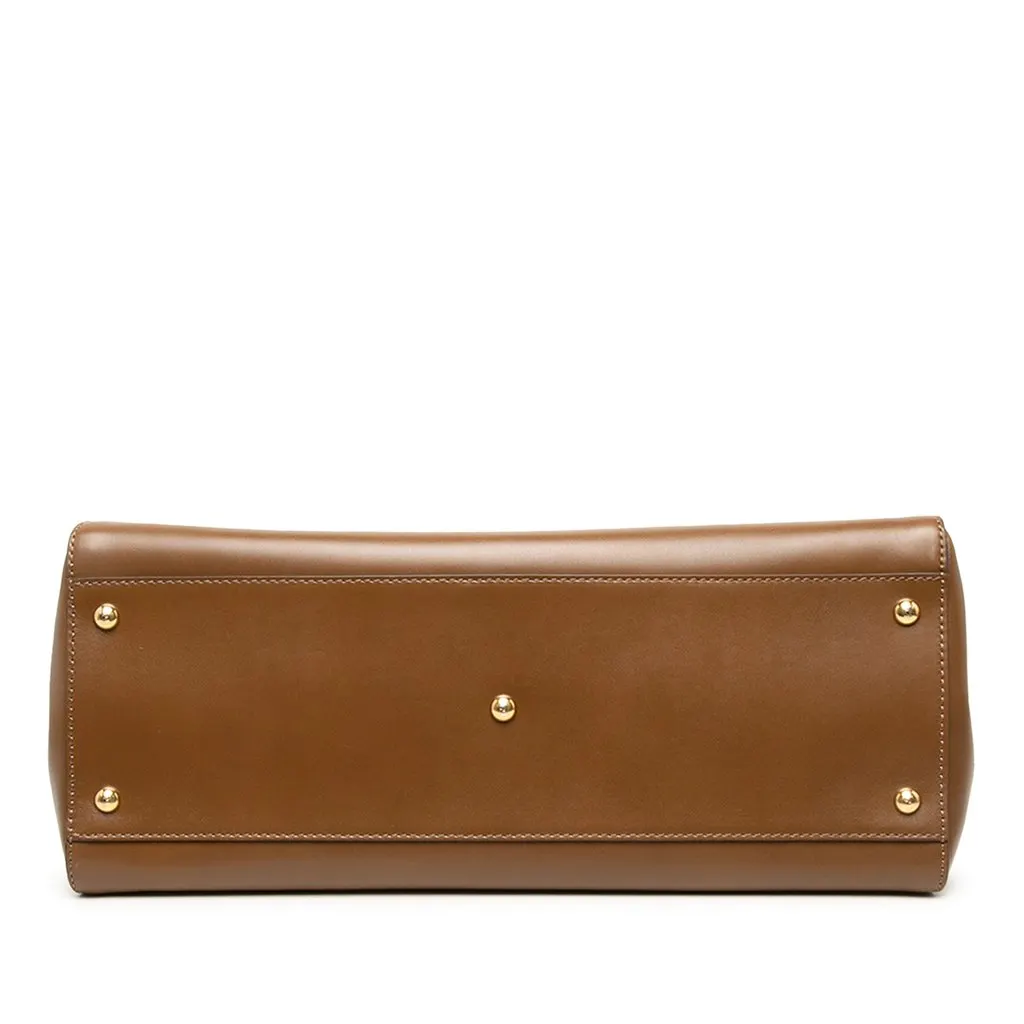 Fendi Large Leather Peekaboo Iconic Satchel Brown Leather Very good - Inside View