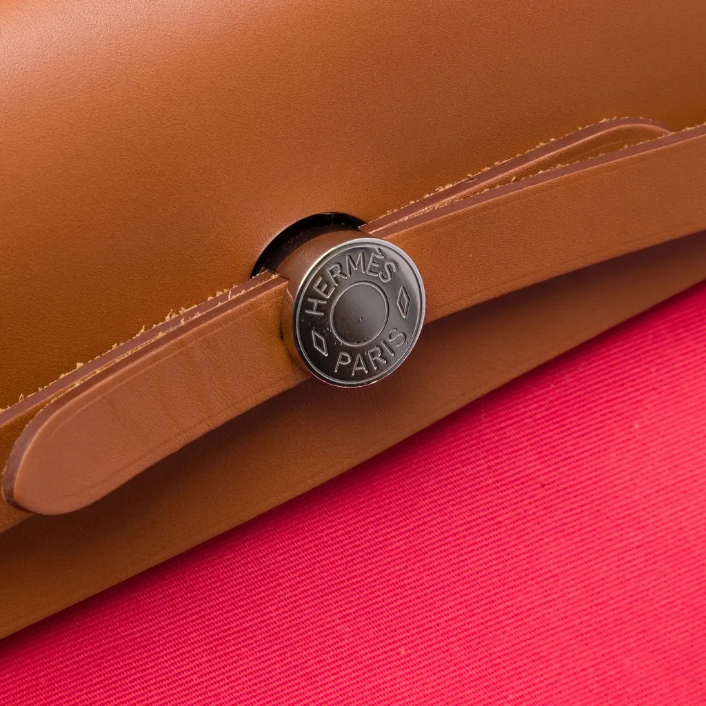 Hermès Toile Herbag A Dos Zip Retourne Backpack Red Canvas Very good - Box View