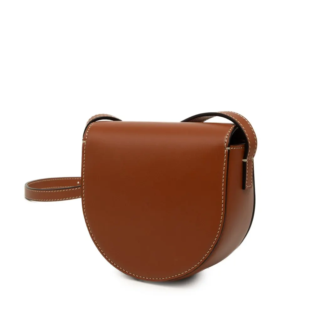 Celine Mini Calfskin Cuir Triomphe Besace Crossbody Brown Leather Good - Back View