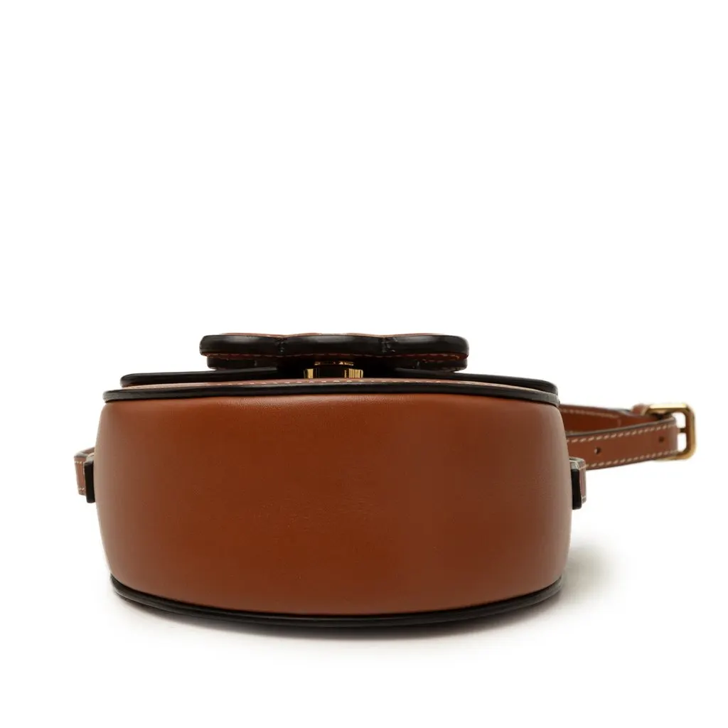 Celine Mini Calfskin Cuir Triomphe Besace Crossbody Brown Leather Good - Inside View