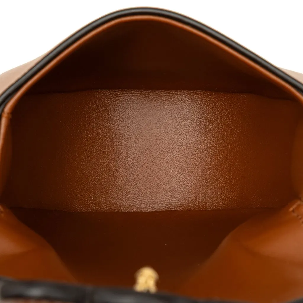 Celine Mini Calfskin Cuir Triomphe Besace Crossbody Brown Leather Good - Model View