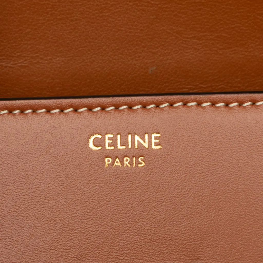 Celine Mini Calfskin Cuir Triomphe Besace Crossbody Brown Leather Good - Box View