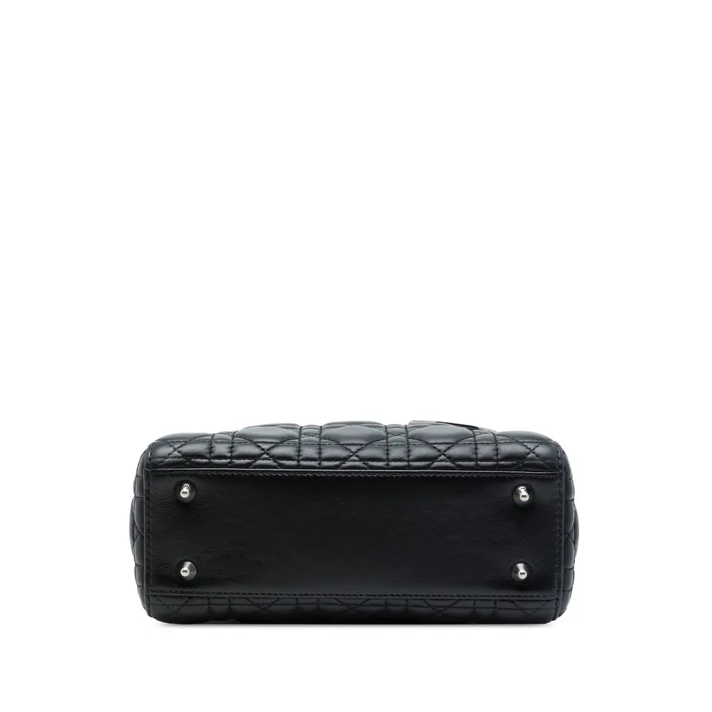 Dior Small Lambskin Cannage MyABCDior Lady Dior Black Leather Good - Inside View