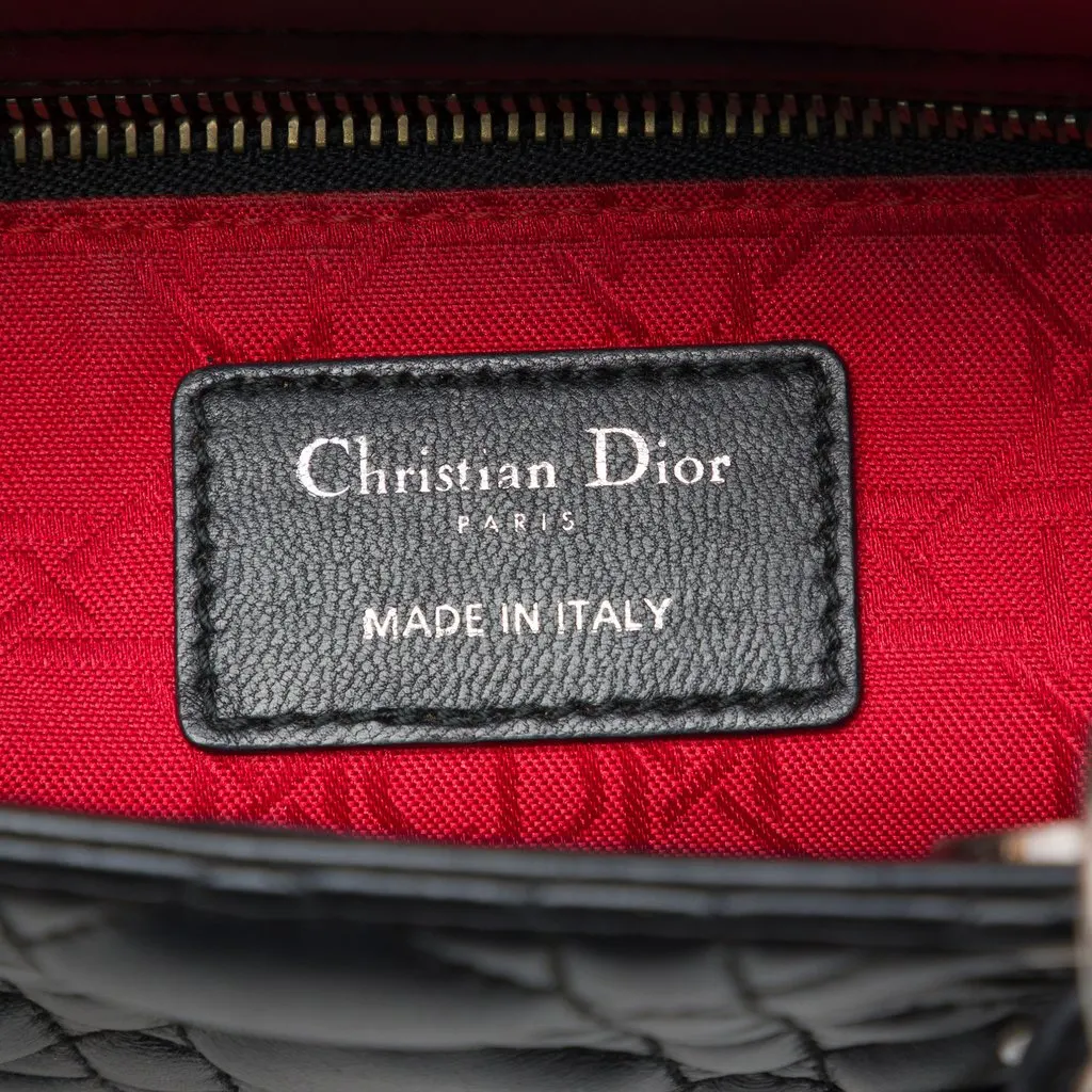 Dior Small Lambskin Cannage MyABCDior Lady Dior Black Leather Good - Box View