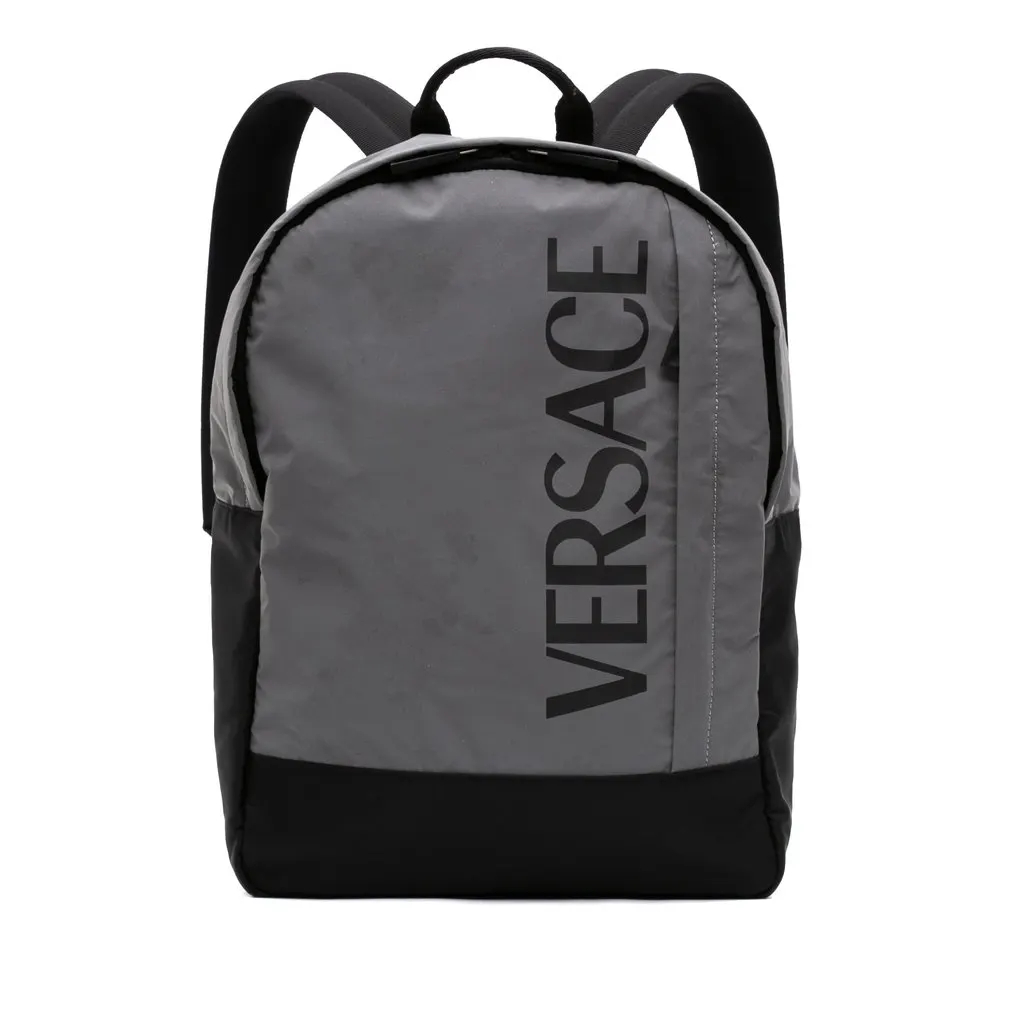 Versace Nylon Logo Print Backpack MultiColor Very good - Front View