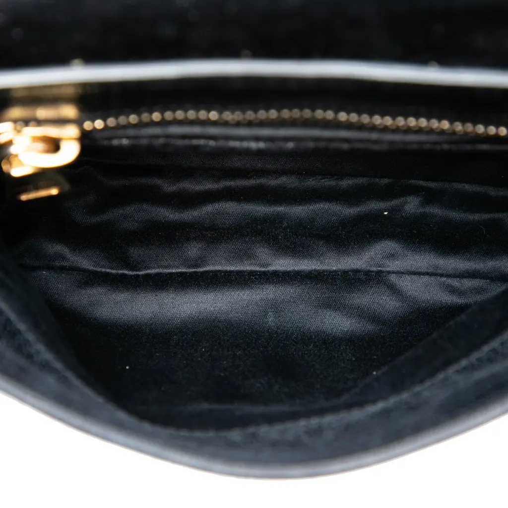 Miu Miu Vitello Shine Trapu Crossbody Black Leather Very good - Model View