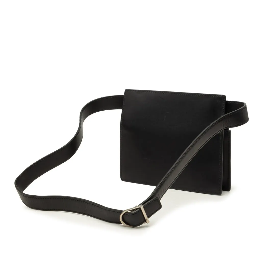 Salvatore Ferragamo Leather Belt Bag Black Leather Very good - Back View