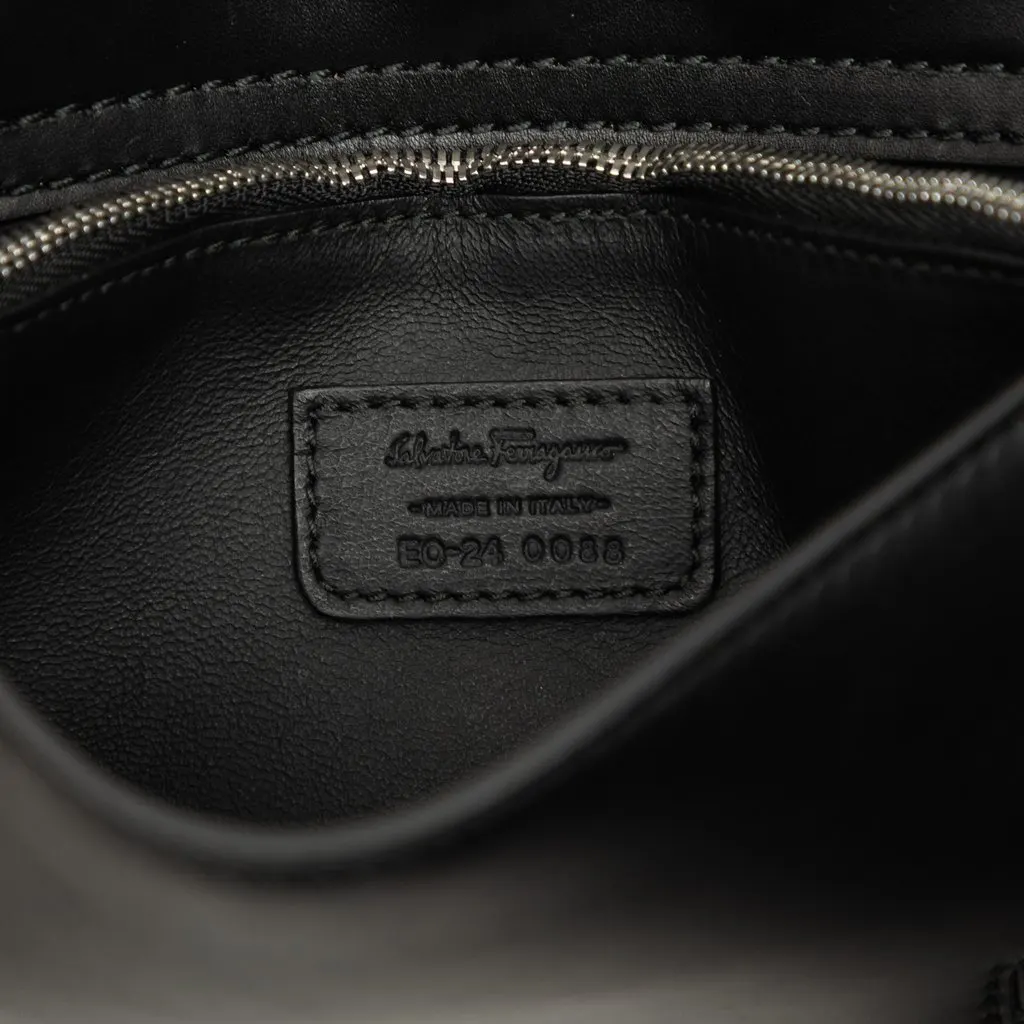 Salvatore Ferragamo Leather Belt Bag Black Leather Very good - Box View