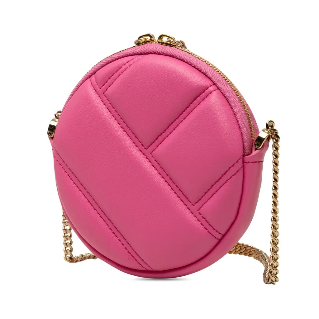 Bvlgari Leather Serpenti Cabochon Round Crossbody Pink Leather Very good - Back View