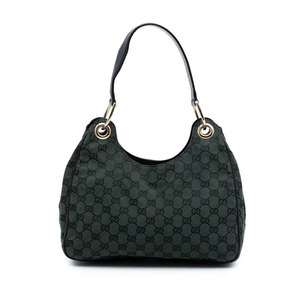 Gucci GG Canvas Colbert Shoulder Bag Green Very good - Front View