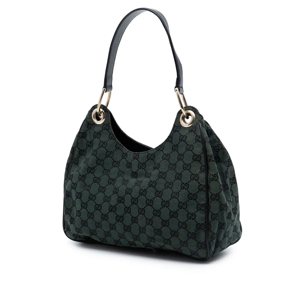 Gucci GG Canvas Colbert Shoulder Bag Green Very good - Back View