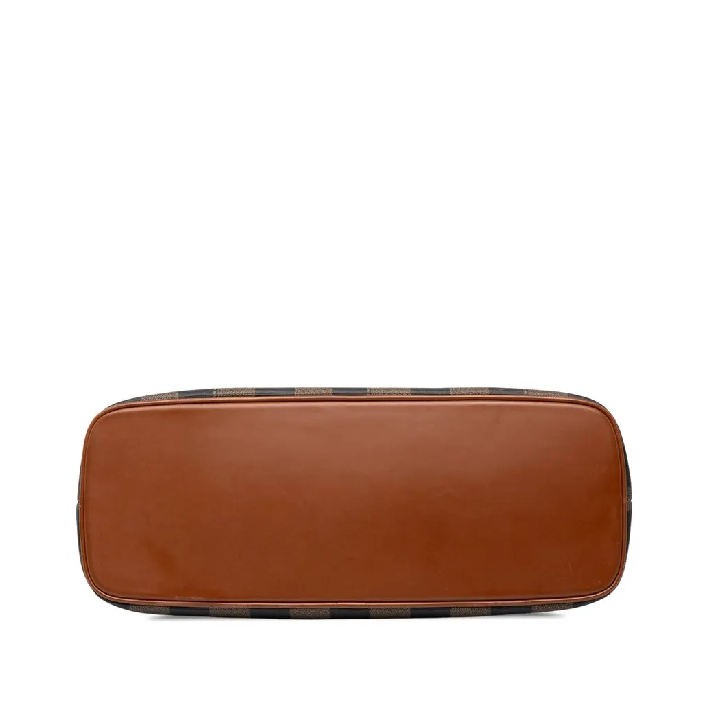 Fendi Pequin Coated Canvas Dome Satchel Brown Canvas Good - Inside View