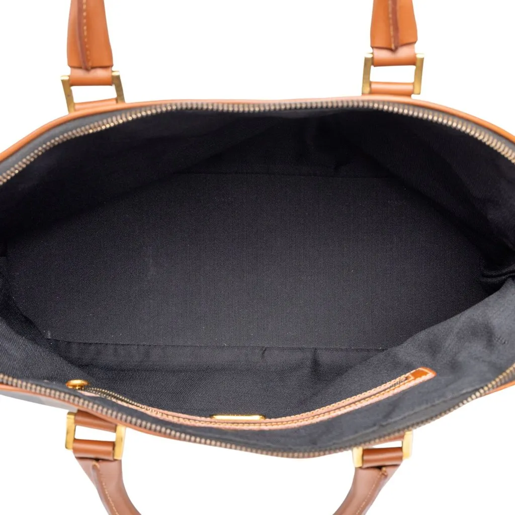 Fendi Pequin Coated Canvas Dome Satchel Brown Canvas Good - Model View