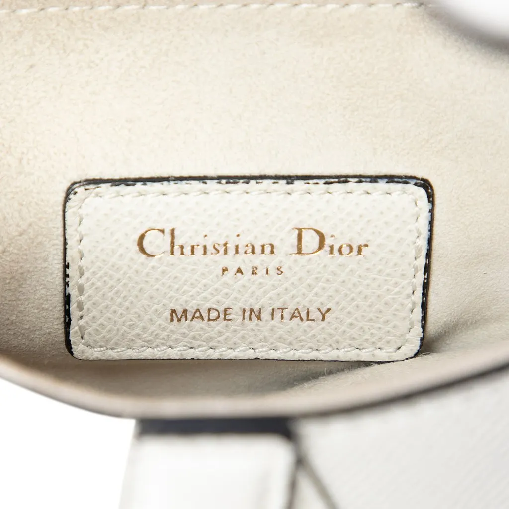 Dior Mini Grained Calfskin Saddle Bag White Leather Very good - Box View