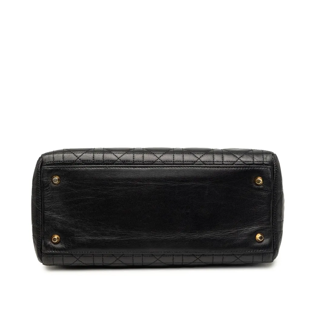 Dior Medium Lambskin Cannage Lady Dior Black Leather Very good - Inside View