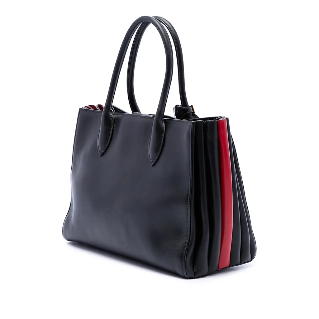 Prada City Calf Bibliotheque Satchel Black Leather Good - Back View