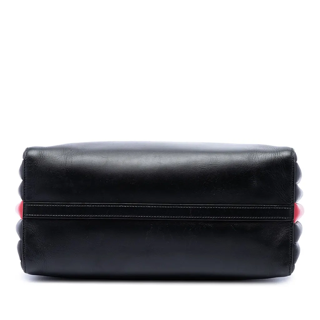 Prada City Calf Bibliotheque Satchel Black Leather Good - Inside View