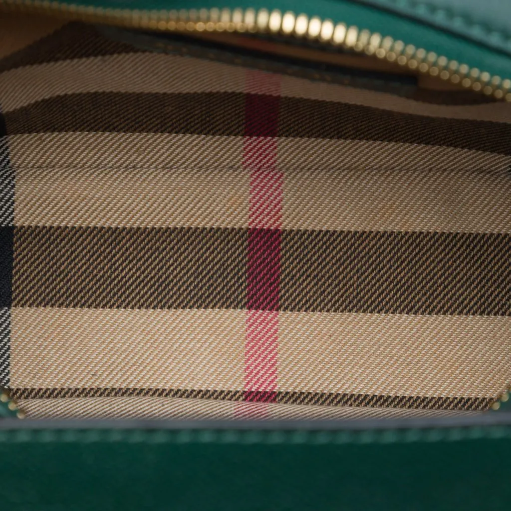 Burberry Small Soft Grained Calfskin Buckle Crossbody Green Leather Very good - Model View
