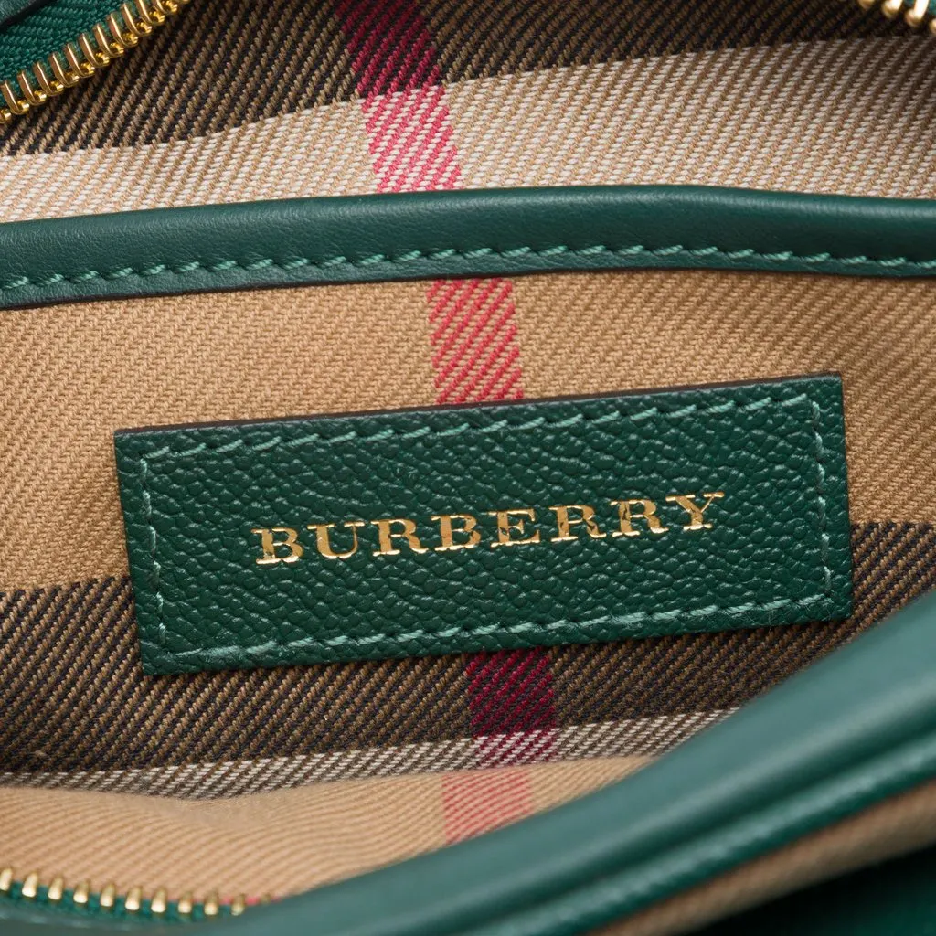 Burberry Small Soft Grained Calfskin Buckle Crossbody Green Leather Very good - Box View