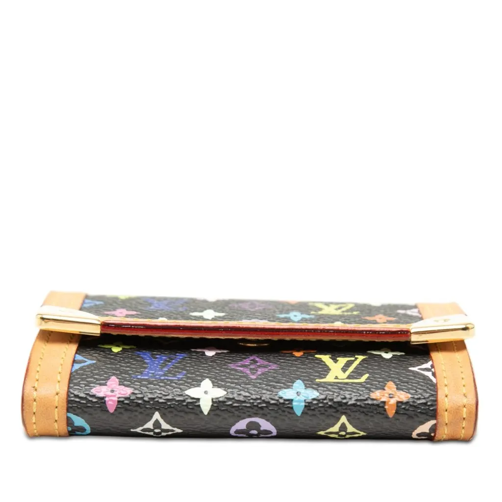 Louis Vuitton Monogram Multicolore Porte Monnaie Plat Black Canvas Very good - Inside View