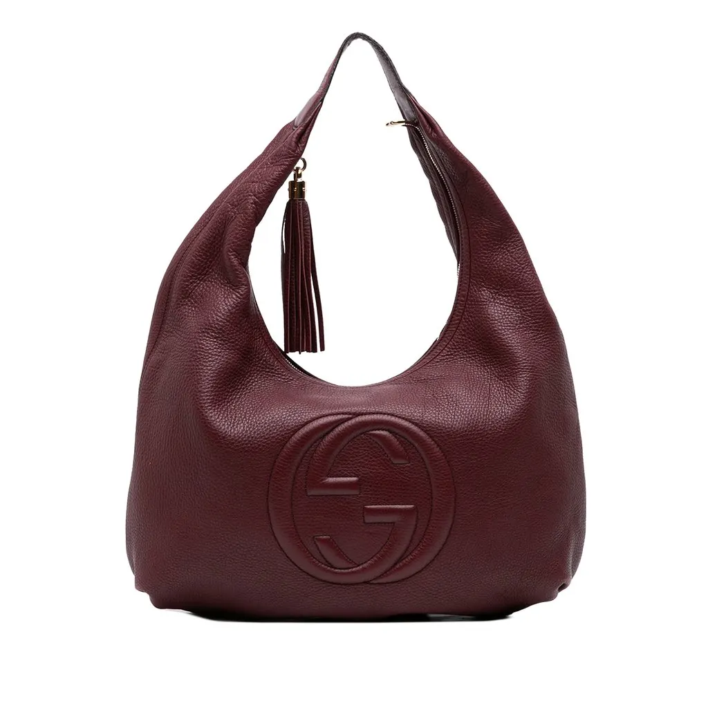 Gucci Calfskin Soho Hobo Red Leather Very good - Front View