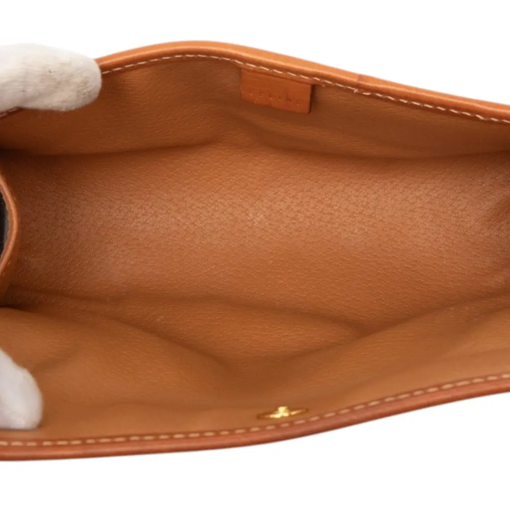 Celine Macadam Coated Canvas Clutch Brown Very good - Model View