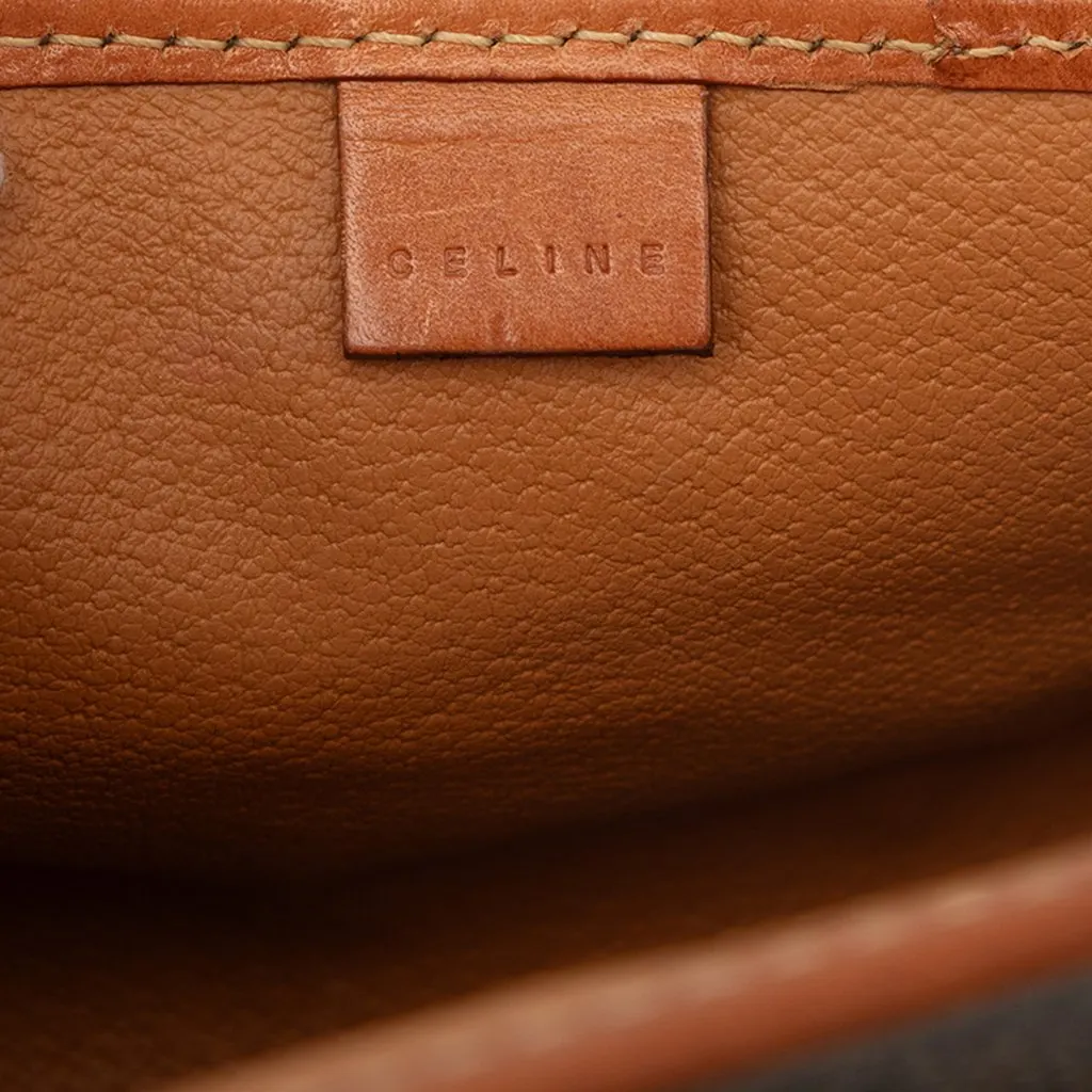 Celine Macadam Coated Canvas Clutch Brown Very good - Box View