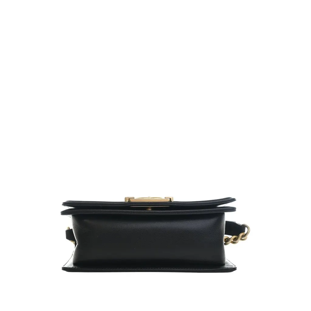Chanel Small Quilted Caviar Boy Flap Black Leather Very good - Inside View