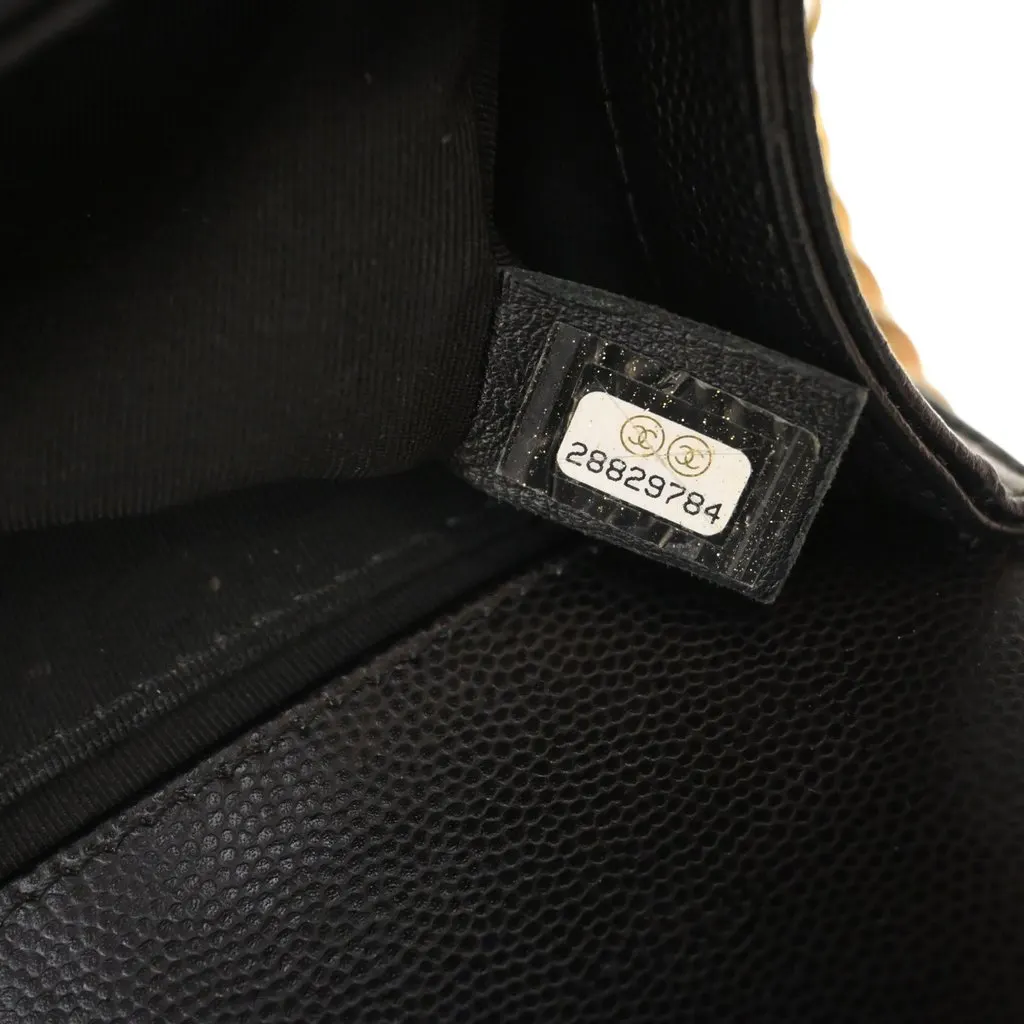 Chanel Small Quilted Caviar Boy Flap Black Leather Very good - Box View