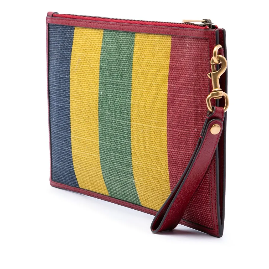 Gucci Baiadera Canvas Striped Clutch MultiColor Very good - Back View