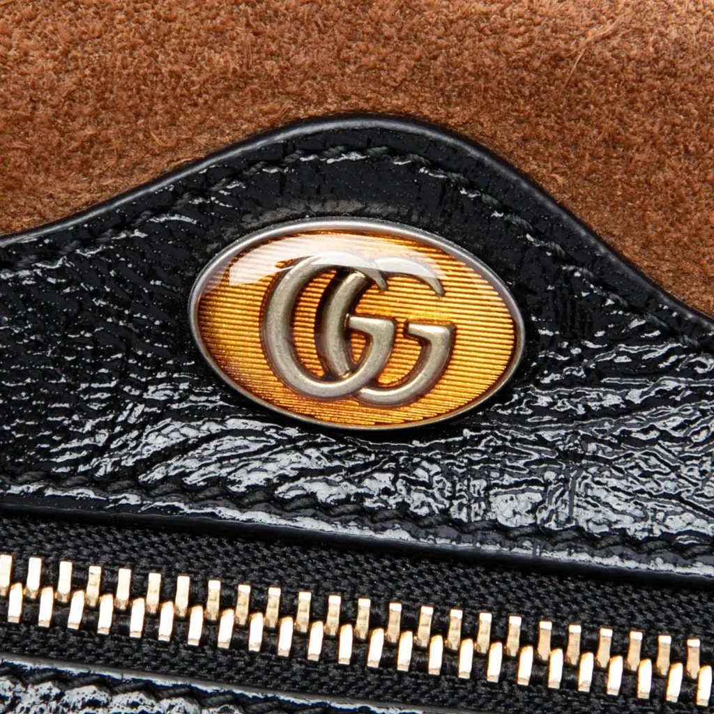 Gucci Mini Suede Web Ophidia Crossbody Brown Leather Very good - Box View