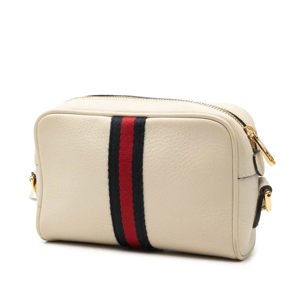 Gucci Mini Calfskin Web Ophidia Crossbody White Leather Very good - Back View