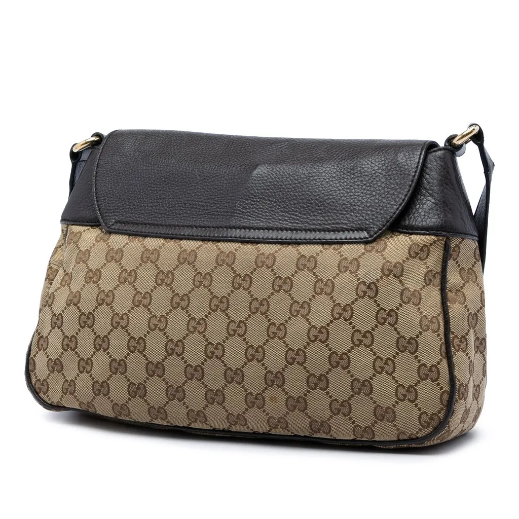 Gucci GG Canvas Web Dressage Crossbody Beige Very good - Back View