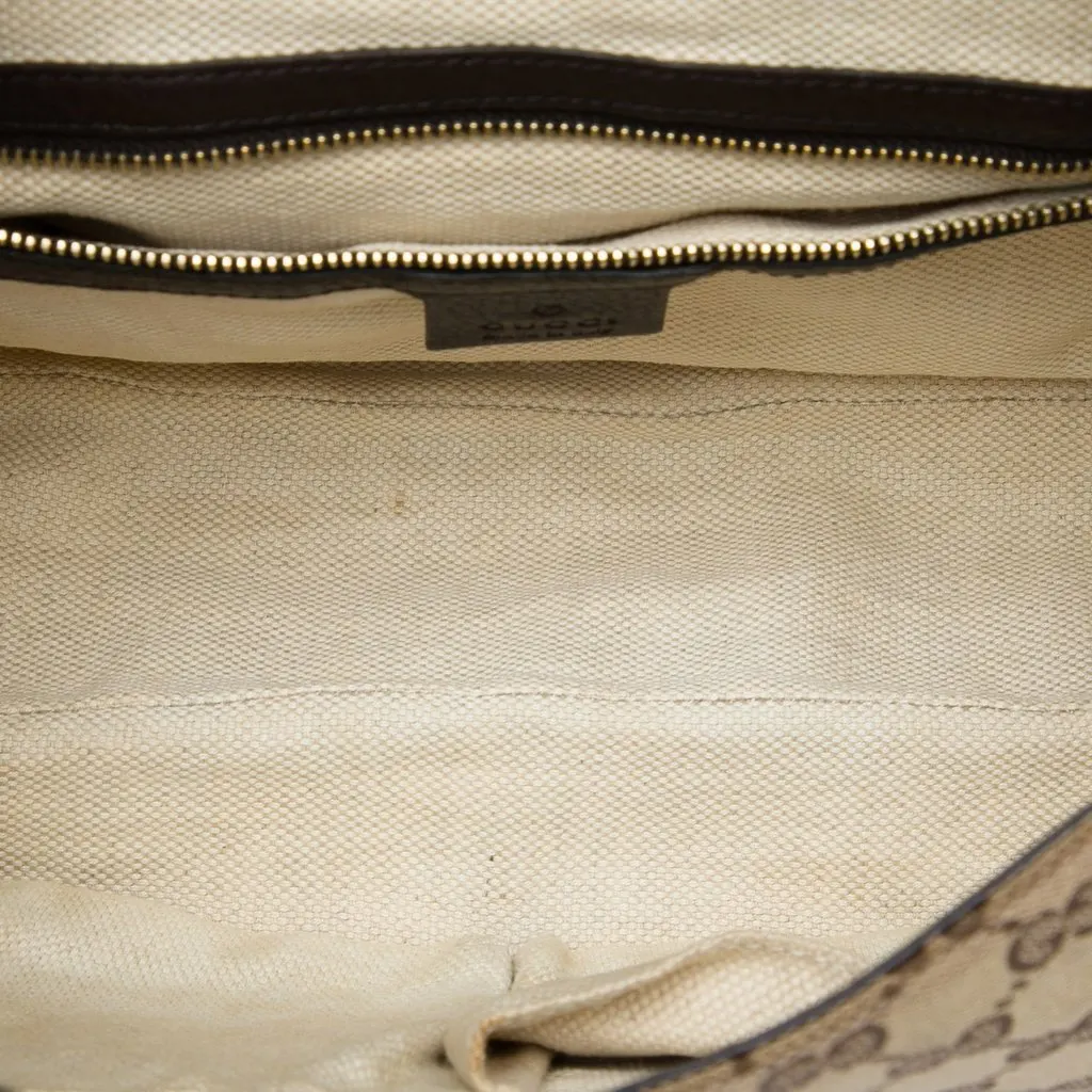 Gucci GG Canvas Web Dressage Crossbody Beige Very good - Model View