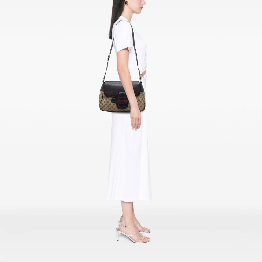 Gucci GG Canvas Web Dressage Crossbody Beige Very good - Box View