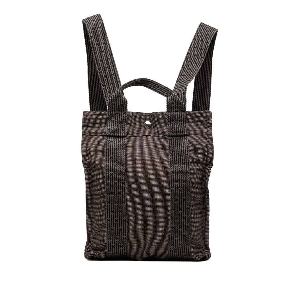 Hermès Canvas Herline Backpack PM Black Very good - Front View
