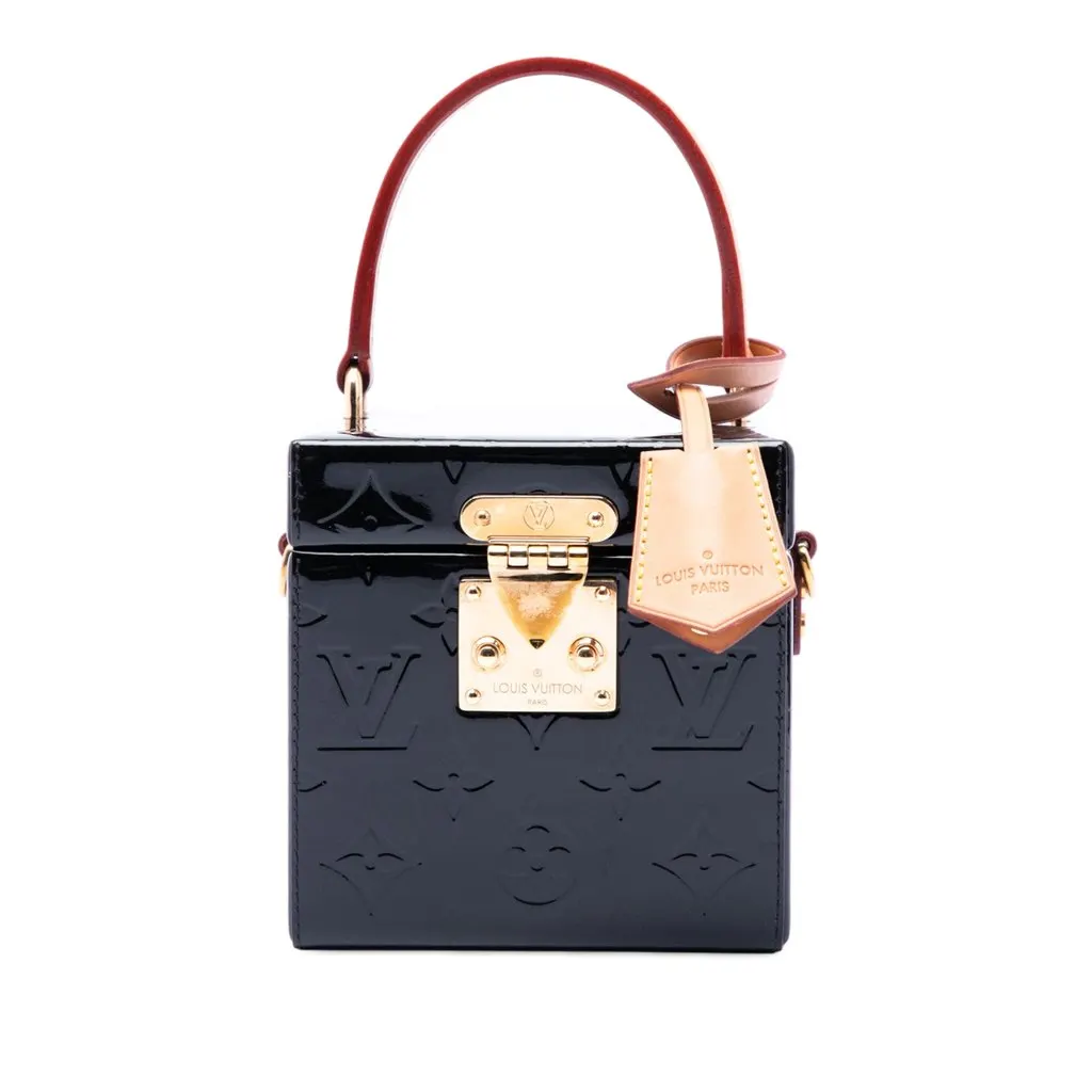 Louis Vuitton Monogram Vernis Bleecker Box Vanity Bag Black Leather Very good - Front View