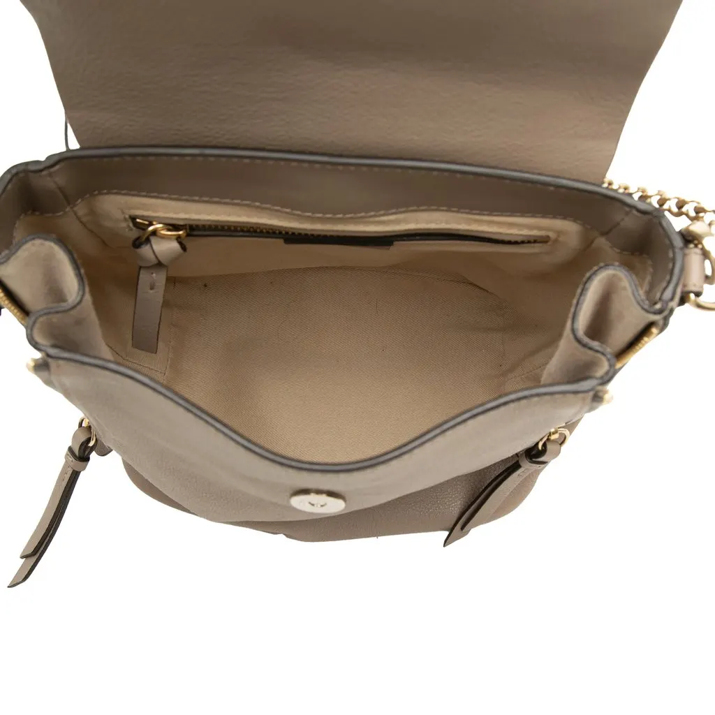 Chloé Small Calfskin and Suede Faye Backpack Brown Leather Very good - Model View