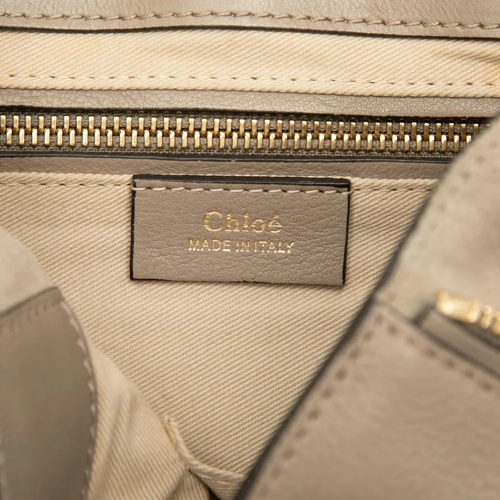 Chloé Small Calfskin and Suede Faye Backpack Brown Leather Very good - Box View