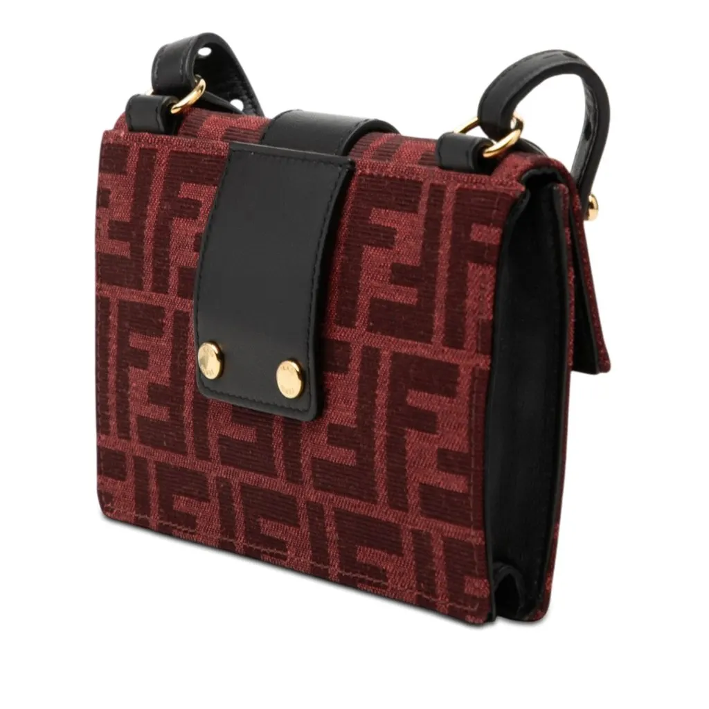 Fendi Zucca Canvas Convertible Baguette Pouch Red Very good - Back View