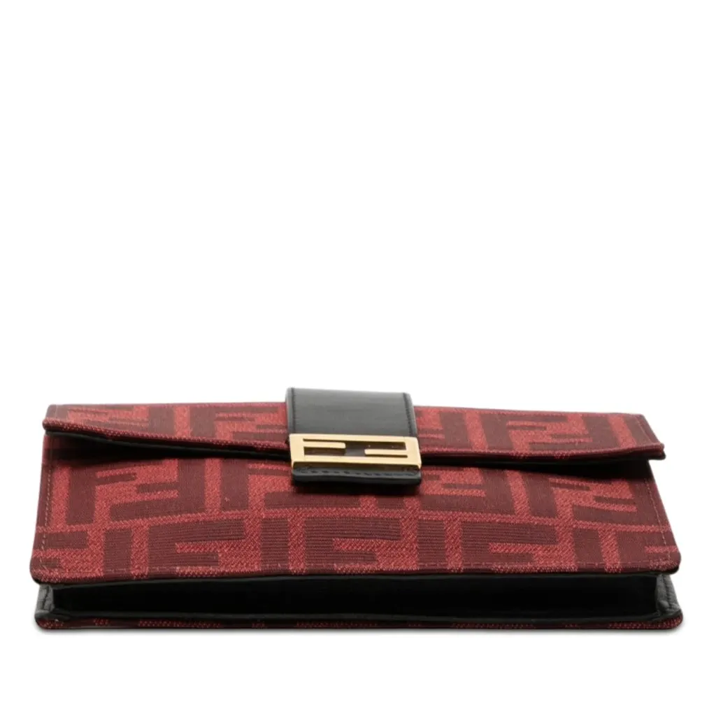 Fendi Zucca Canvas Convertible Baguette Pouch Red Very good - Inside View