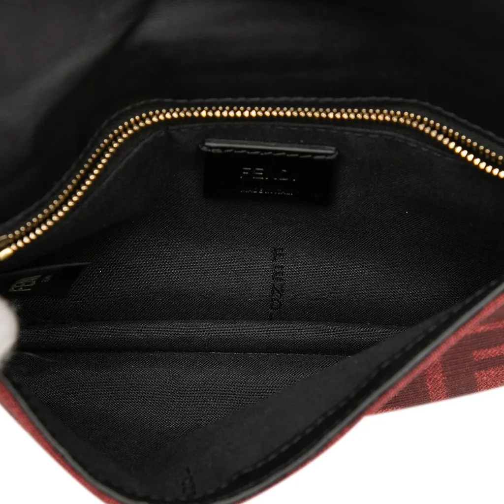 Fendi Zucca Canvas Convertible Baguette Pouch Red Very good - Model View