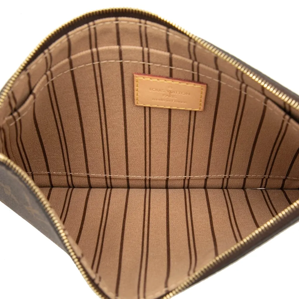 Louis Vuitton Monogram Neverfull MM Pouch Brown Canvas Very good - Model View