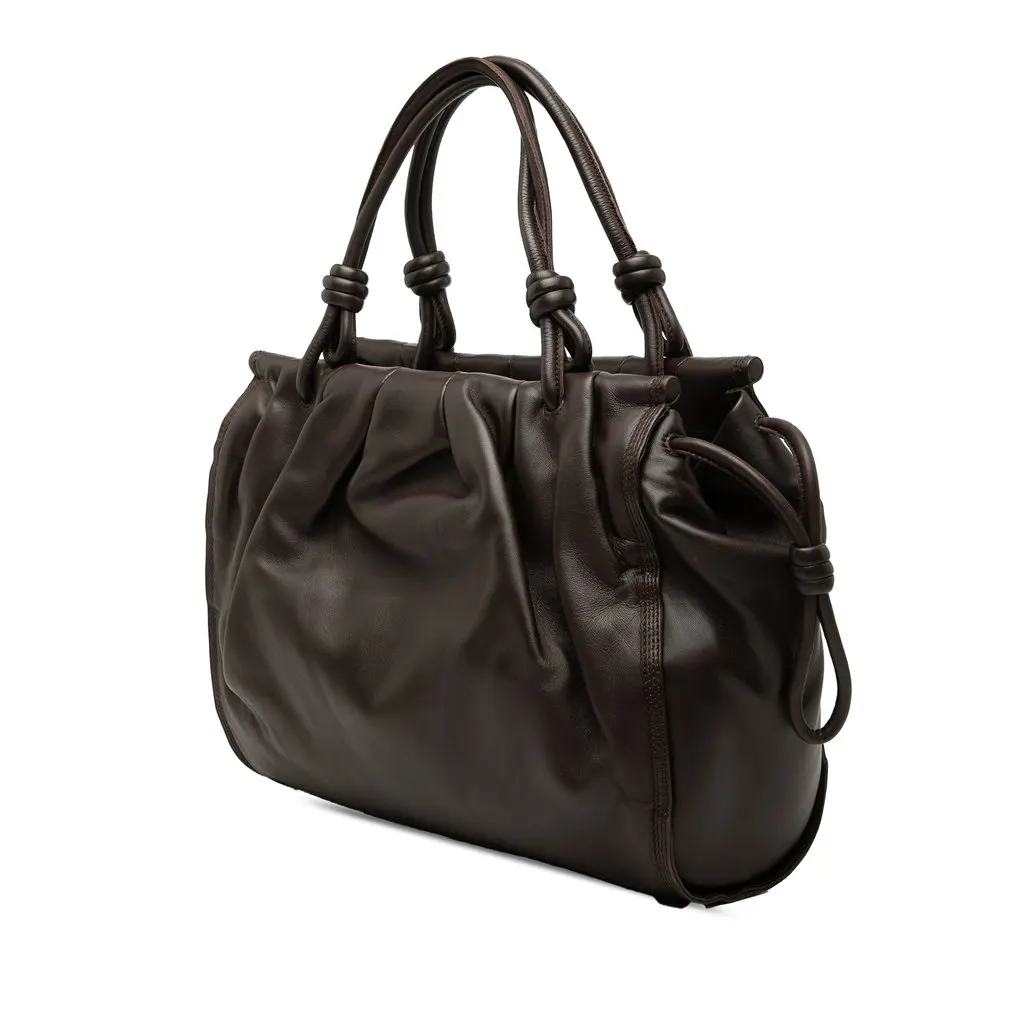 LOEWE Nappa Anagram Knot Tote Brown Leather Very good - Back View