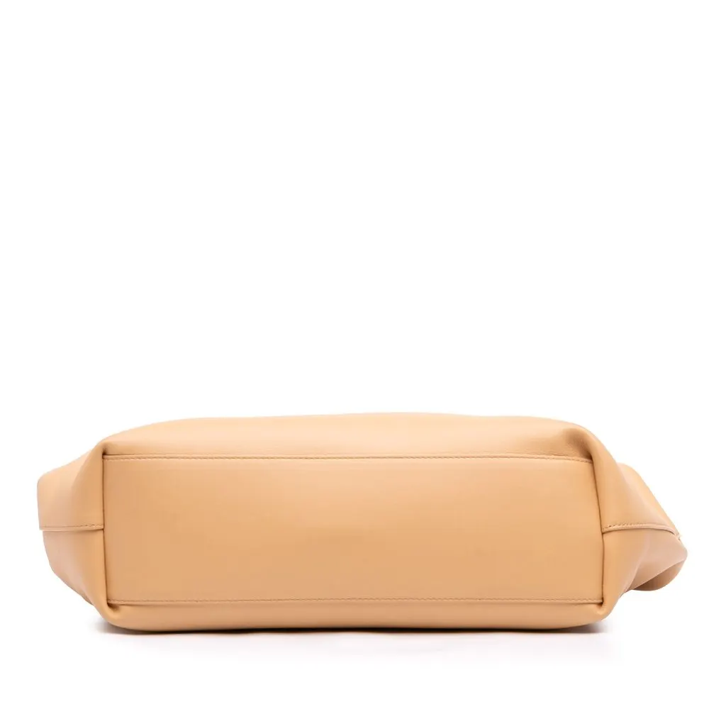 Bottega Veneta Medium Leather The Point Triangle Satchel Beige Leather Good - Inside View