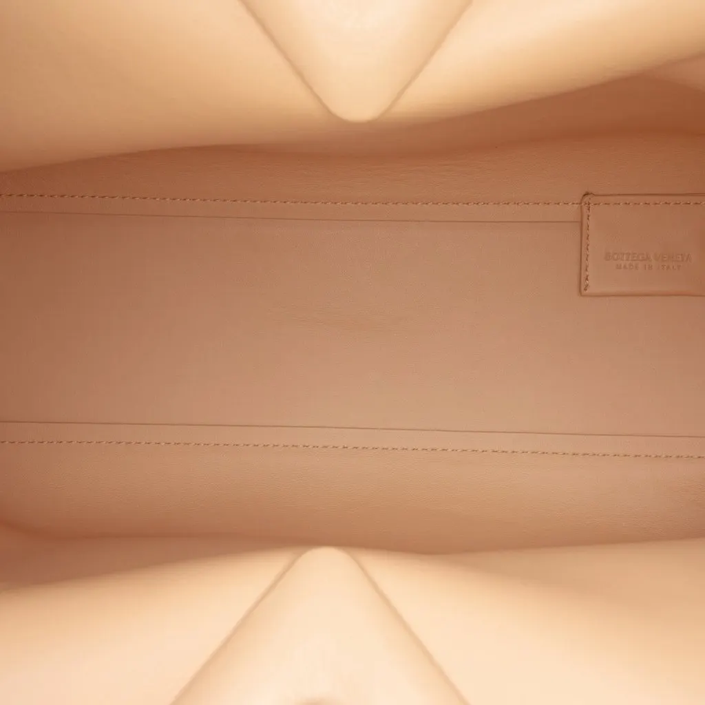 Bottega Veneta Medium Leather The Point Triangle Satchel Beige Leather Good - Model View