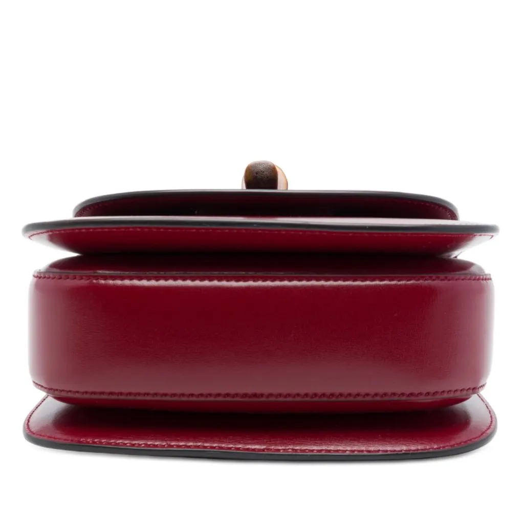 Gucci Mini Calfskin 1947 Bamboo Top Handle Bag Red Leather Very good - Inside View