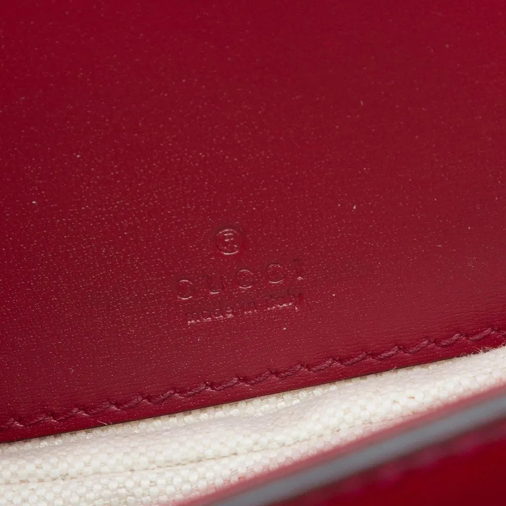 Gucci Mini Calfskin 1947 Bamboo Top Handle Bag Red Leather Very good - Box View