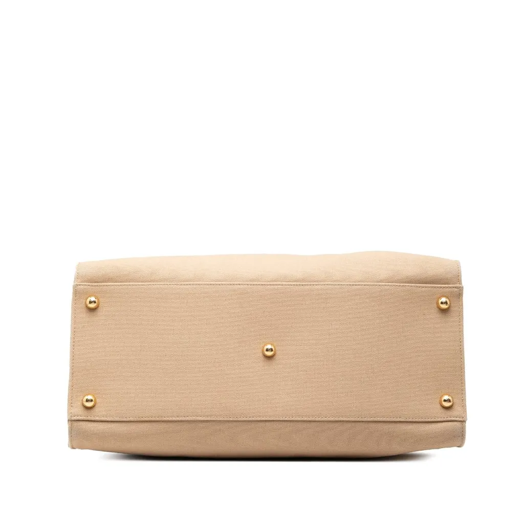 Fendi Medium Canvas Sunshine Shopper Tote Brown Very good - Inside View
