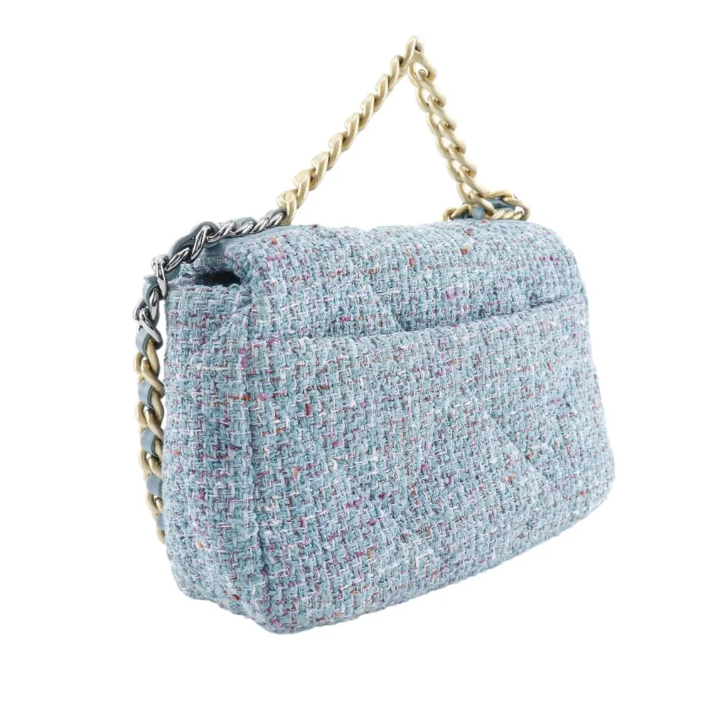 Chanel Medium Tweed 19 Flap Blue Tweed Very good - Inside View